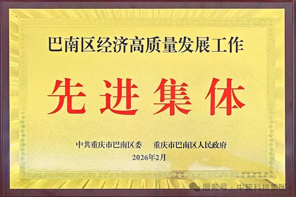 喜报｜中膜集团荣获“巴南区经济高质量发展工作先进集体”称号